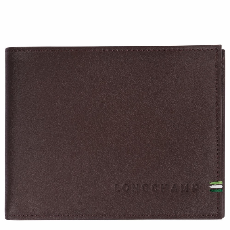 Chocolate Longchamp Longchamp Sur Seine Men's Wallets